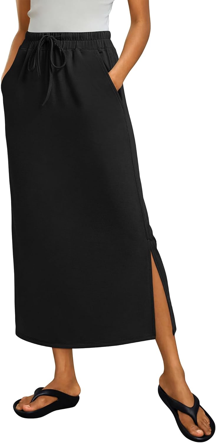 Jessa Gonna Maxi Donna – Gonna Lunga Casual Chic con Vita Regolabile e Spacchi Laterali