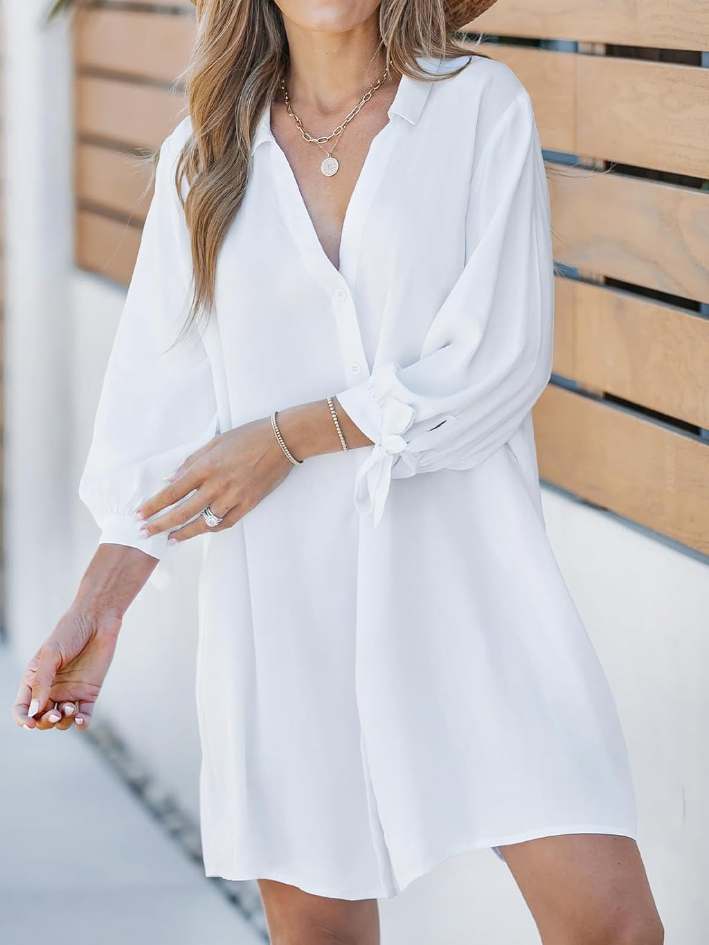 Aurora Robe Femme – Robe Chemise Florale, Boutons, Manches Longues, Élégante