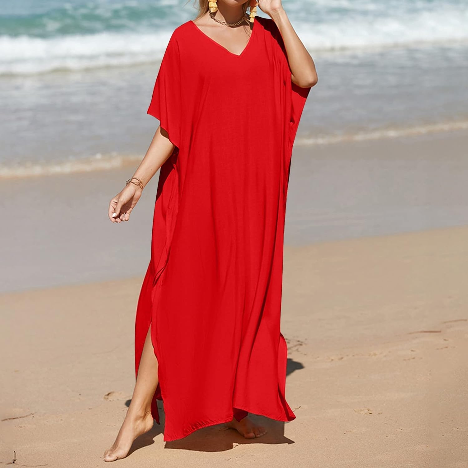 Soraia Abito Mare Donna – Vestito Boho Spiaggia, Copricostume Lungo con Nappe