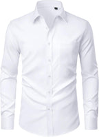Markus Camisa Elegante para Hombre – Camisa Antimanchas Elástica con Bolsillo