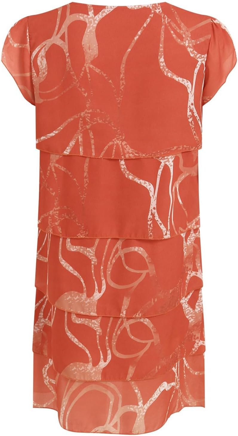 Aurora Vestito Boho Estivo da Donna – Abito Midi Floreale con Volant e Scollo Rotondo