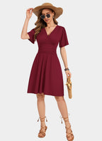 Aileen Abito Estivo Donna – Vestito con Scollo a V, Maniche a Volant e Tasche
