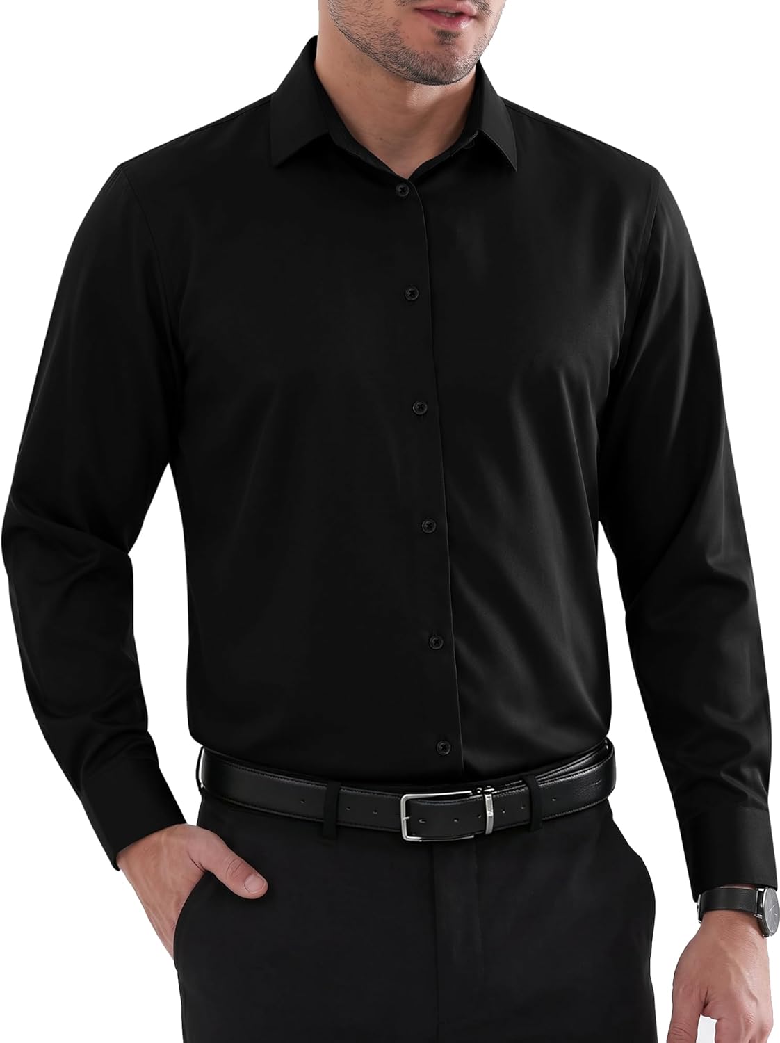 Marcos Men's Elegant Shirt – No-Iron Stretch Shirt with Reinforced Collar