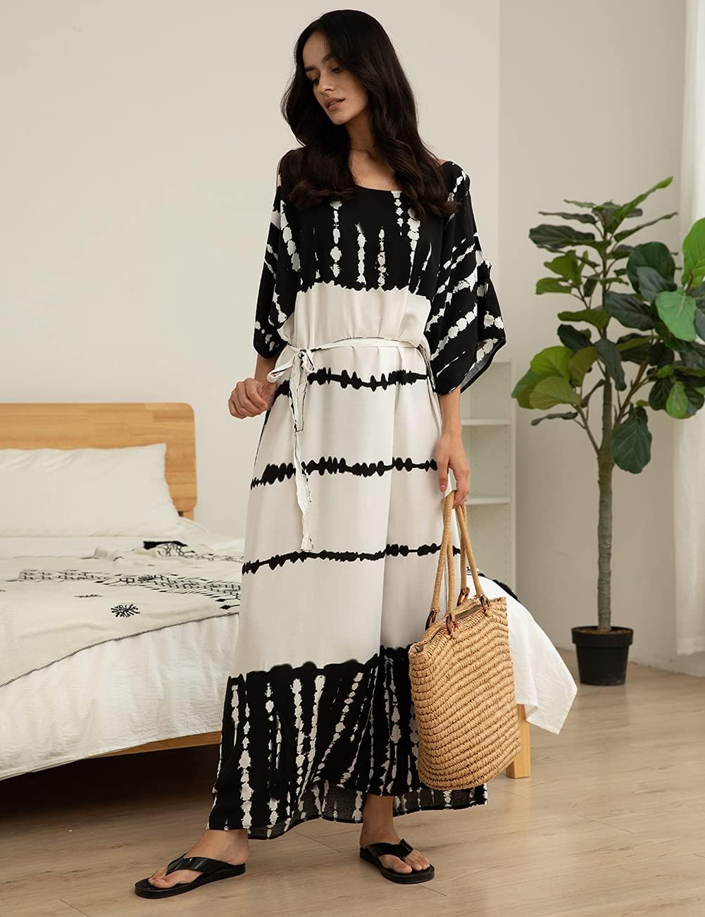 Layla Women's Beach Caftan – Long Boho Oversized Summer Kaftan Dress