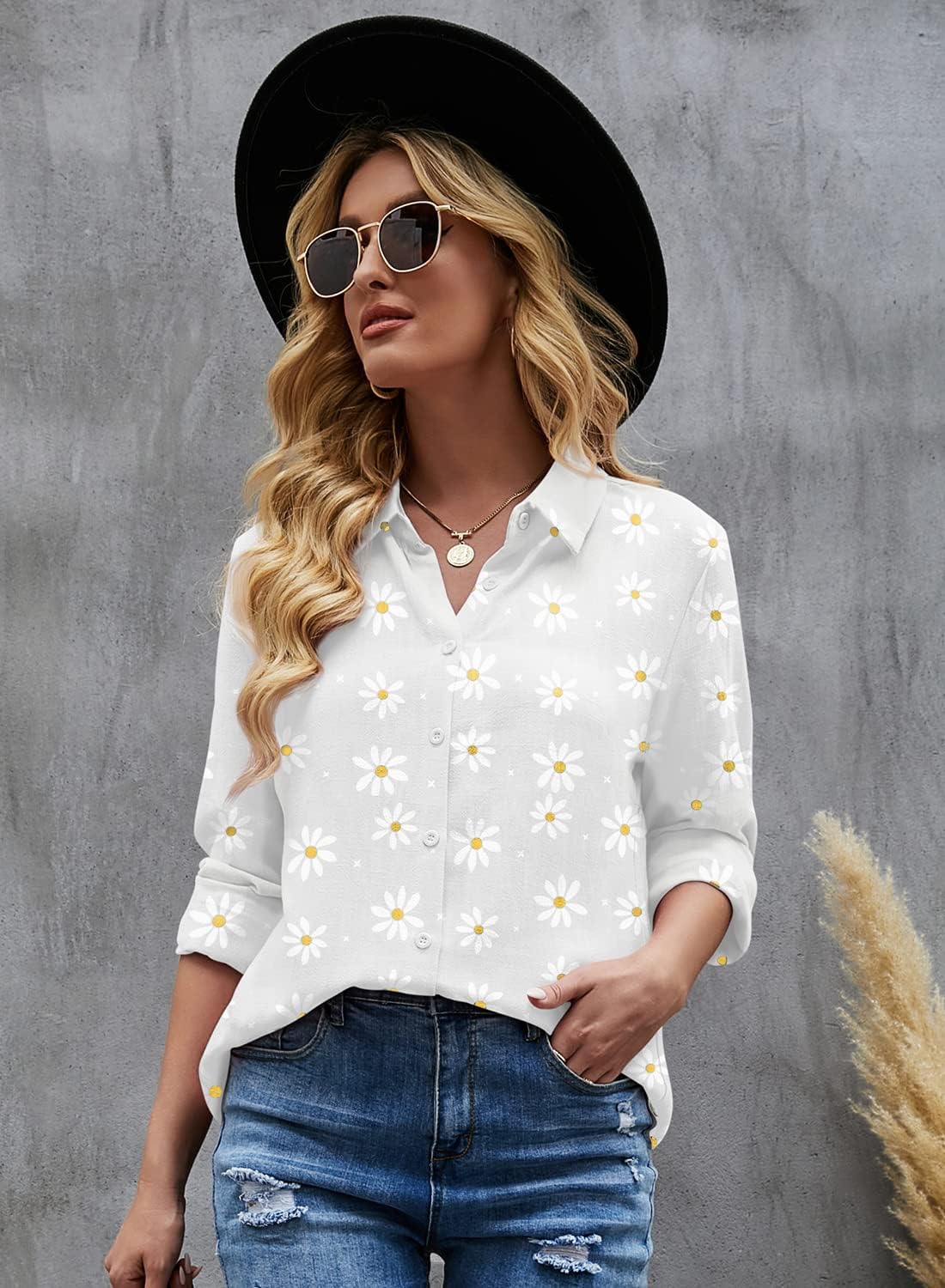 Elisa Blusa Donna – Scollo V, Maniche Lunghe, Tunica Lino Casual Elegante