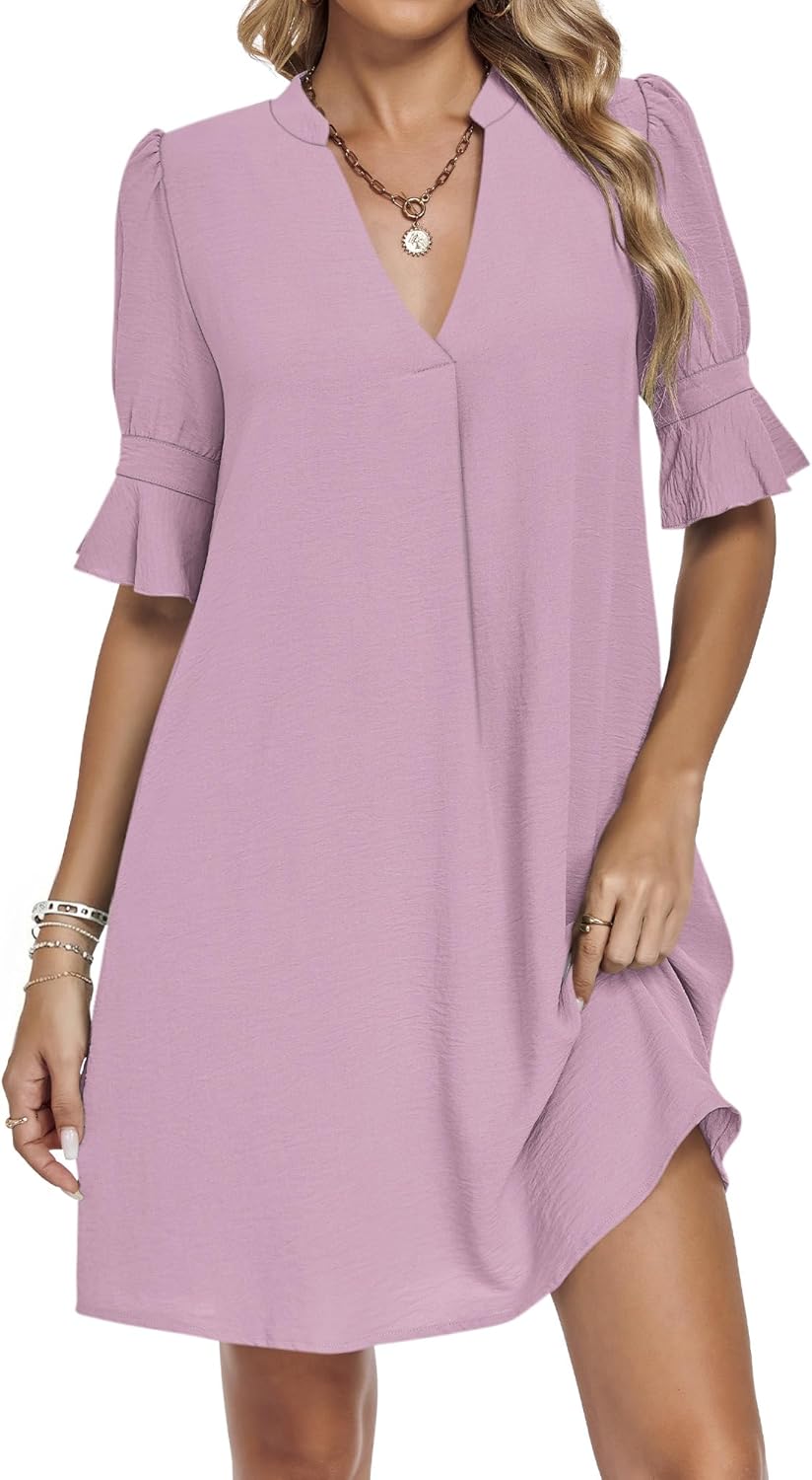 Skylar Abito Donna – Vestito Camicia Scollo V, Tasche, Linea A Casual Elegante