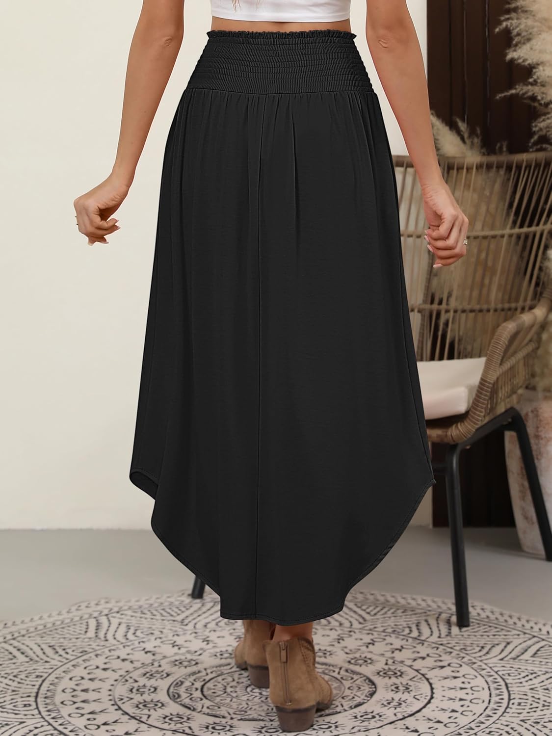 Jupe Lulu Femme – Jupe Maxi Bohème Florale Taille Haute avec Poches