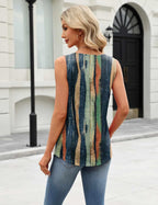 Canotta Alessia para mujer – Top plisado sin mangas, casual elegante túnica