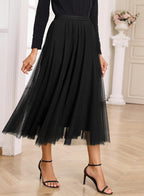 Cassy Skirt for Women – Elegant High-Waisted Midi Tulle Skirt