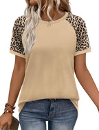 Sofia Maglia Donna – Color Block Raglan, Maniche Corte, Casual Chic Estiva