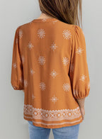 Serena Blusa Donna – Floreale Boho, Scollo V, Peplum Babydoll, Casual Chic