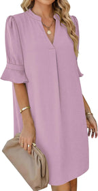 Skylar Abito Donna – Vestito Camicia Scollo V, Tasche, Linea A Casual Elegante