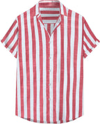 Chemise à rayures pour homme Luca – Chemise d'été décontractée à manches courtes