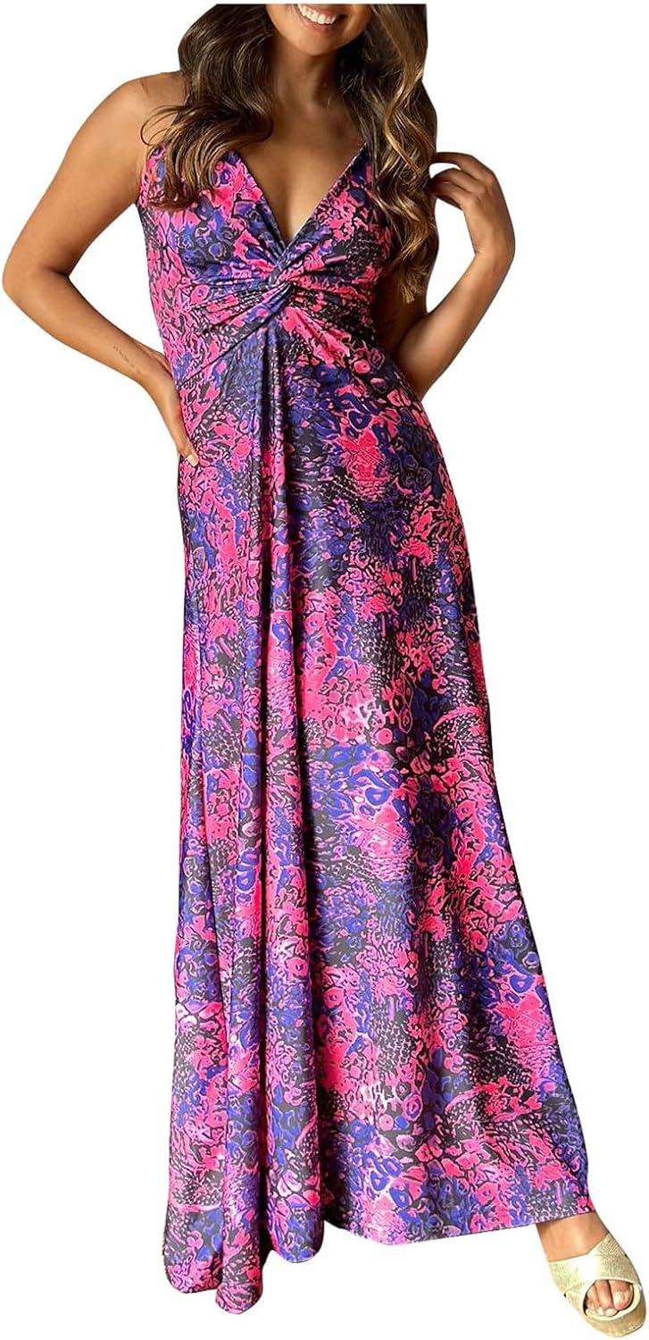 Giulia Robe Femme – Mini Robe d’Été, Col V, Décontractée Florale Plage