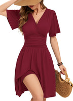 Aileen Abito Estivo Donna – Vestito con Scollo a V, Maniche a Volant e Tasche