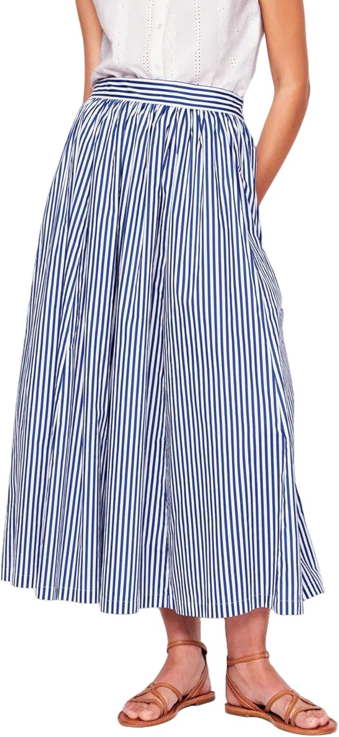 Jupe Marina Femme – Jupe Longue à Rayures Style Marin avec Poches
