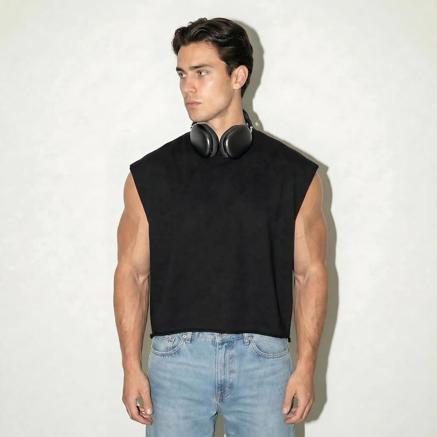 Luca Canotta Oversize Uomo – Top Streetwear Crop Fit in French Terry Pesante