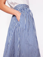 Jupe Marina Femme – Jupe Longue à Rayures Style Marin avec Poches