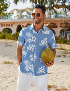 Randy Camicia Hawaiana da Uomo – Camicia Tropicale Estiva con Stampa Floreale