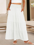 Valentina Gonna Maxi Donna Boho – Gonna Lunga Fluida a Vita Alta con Tasche