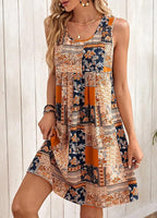 Luna Vestito Boho Estivo da Donna – Abito Floreale Senza Maniche Casual da Spiaggia