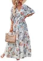 Marina Abito Donna Maxi Floreale – Scollo V, Wrap, Spacco, Boho Estivo