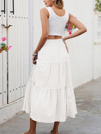 Giulia Gonna Maxi Donna a Balze – Gonna Lunga Elegante con Tasche e Vita Elasticizzata