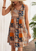 Luna Vestito Boho Estivo da Donna – Abito Floreale Senza Maniche Casual da Spiaggia