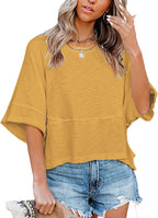 Elena Maglia Donna Estiva – Maniche Pipistrello, Girocollo, Oversize Casual