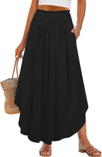 Jupe Lulu Femme – Jupe Maxi Bohème Florale Taille Haute avec Poches