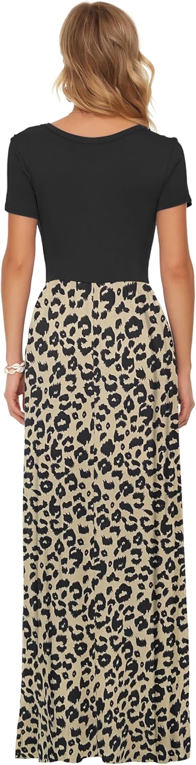 Sofia Vestito Maxi Donna – Abito Lungo Casual con Tasche e Vita Elasticizzata