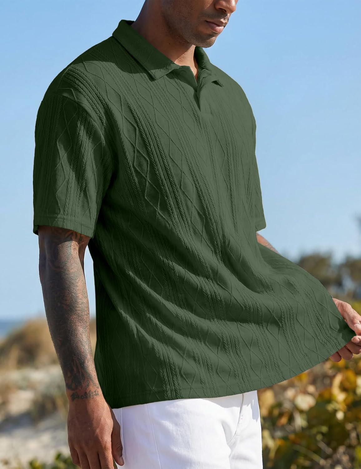 Lorenzo Polo en camiseta de hombre – Polo de verano elegante Old Money de manga corta