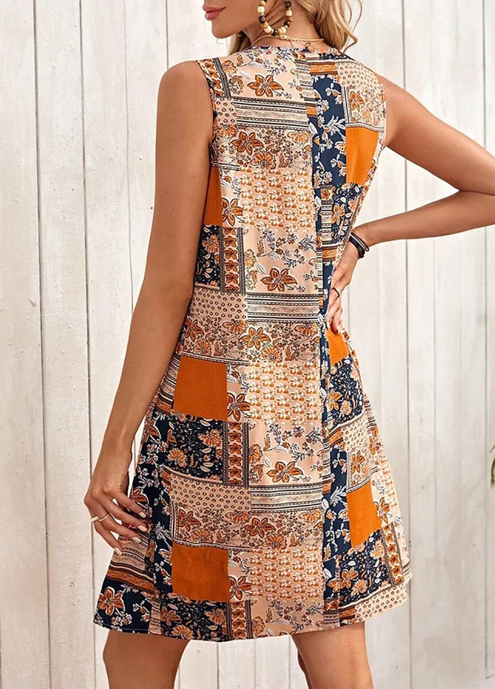 Luna Vestito Boho Estivo da Donna – Abito Floreale Senza Maniche Casual da Spiaggia