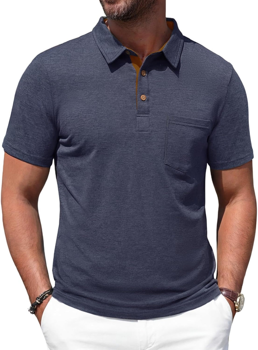 Lorenzo Polo Uomo con Taschino – Polo Casual Elegante a Maniche Corte