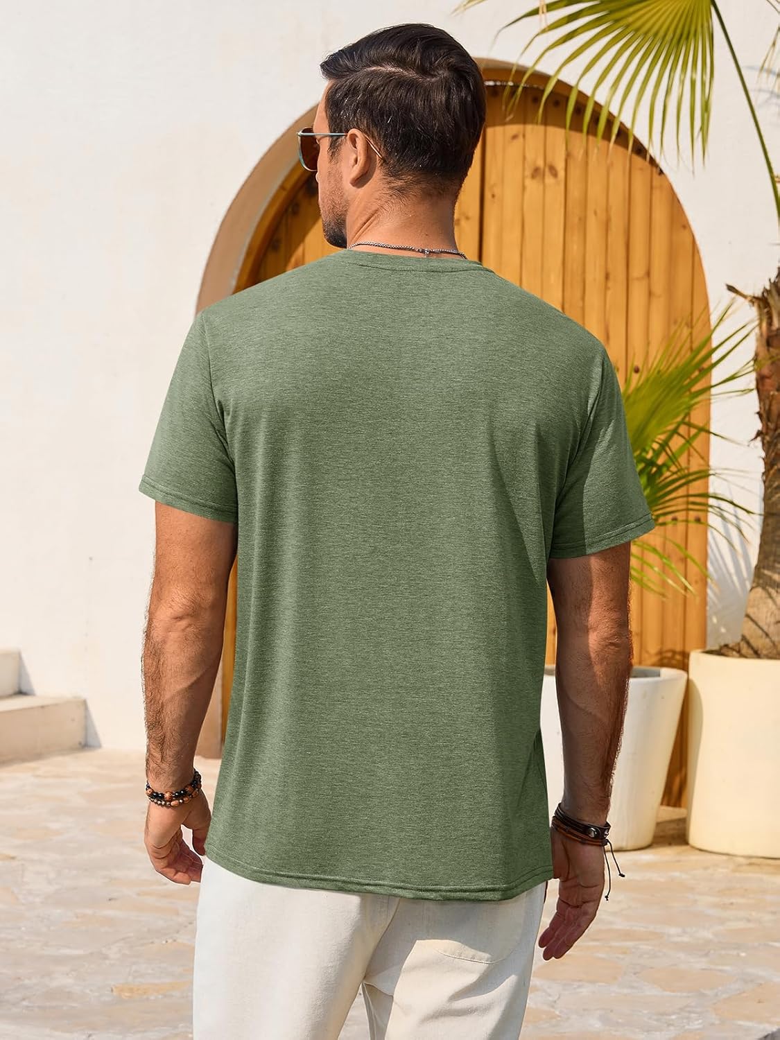 Mario T-Shirt Estiva da Uomo – Maglietta Grafica Vintage con Stampa Tramonto