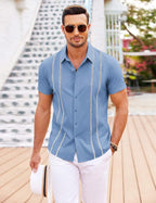 Riccardo Camicia Guayabera Uomo – Camicia Cubana Estiva a Maniche Corte