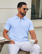 Polo Leonardo pour homme en coton piqué – Polo décontracté élégant à manches courtes