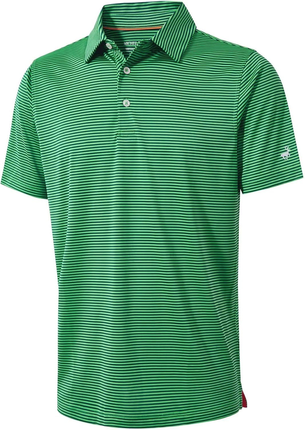 Polo de golf Alessio pour homme – Polo technique Dry-Fit rayé avec protection UV