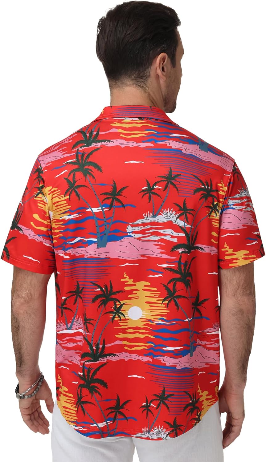 Camisa hawaiana para hombre Marco – Camisa tropical elástica de manga corta