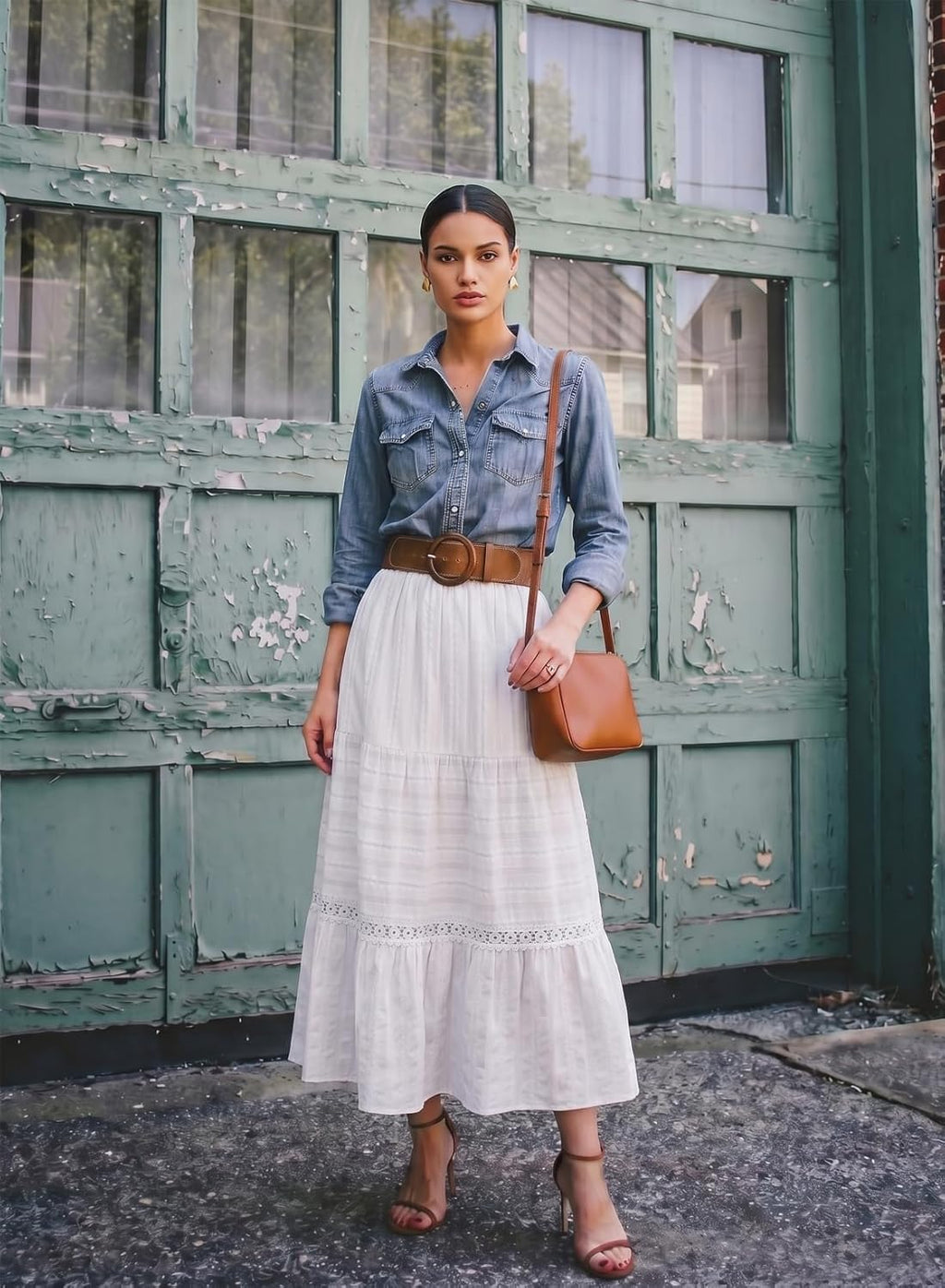 Breilla Falda Maxi para Mujer Boho – Falda Larga de Algodón con Detalles en Encaje Crochet