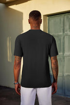 Camiseta Matteo para hombre en tejido jacquard – Camiseta casual elegante de cuello redondo