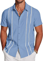 Riccardo Camicia Guayabera Uomo – Camicia Cubana Estiva a Maniche Corte