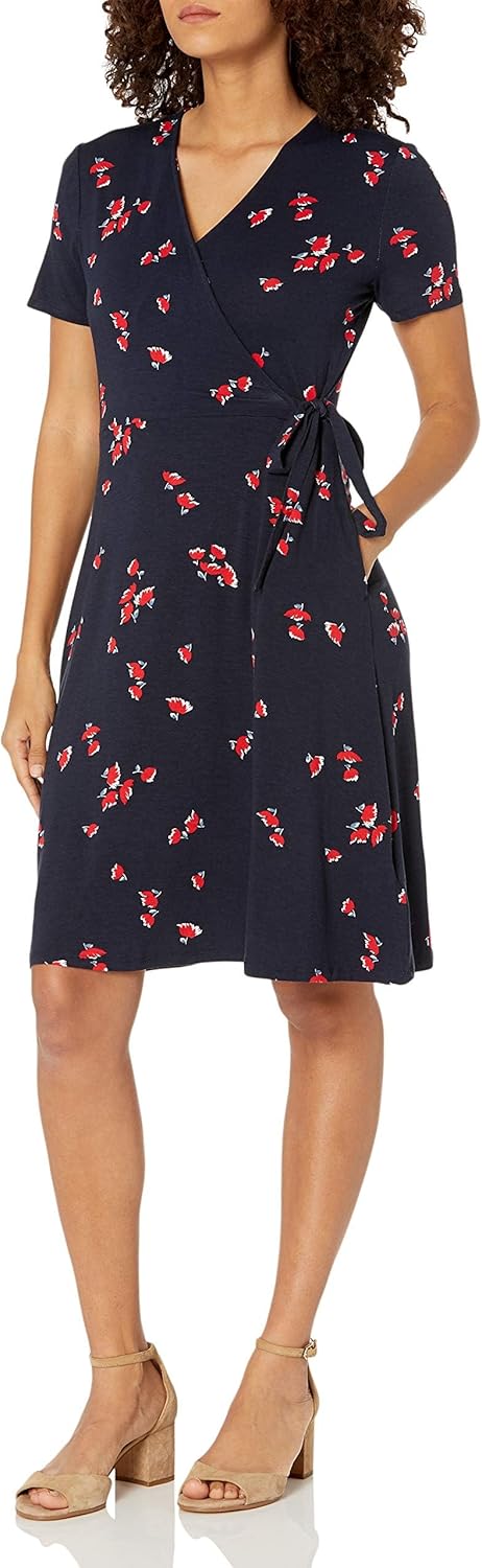 Tabitha Abito Donna Wrap Pois – Vestito Corto Scollo V, Jersey Elasticizzato Elegante