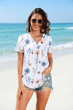 Valentina Blusa Donna – Scollo V Incrociato, Top Plissettato Casual Elegante