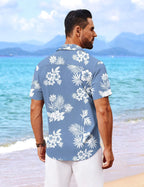 Randy Camicia Hawaiana da Uomo – Camicia Tropicale Estiva con Stampa Floreale