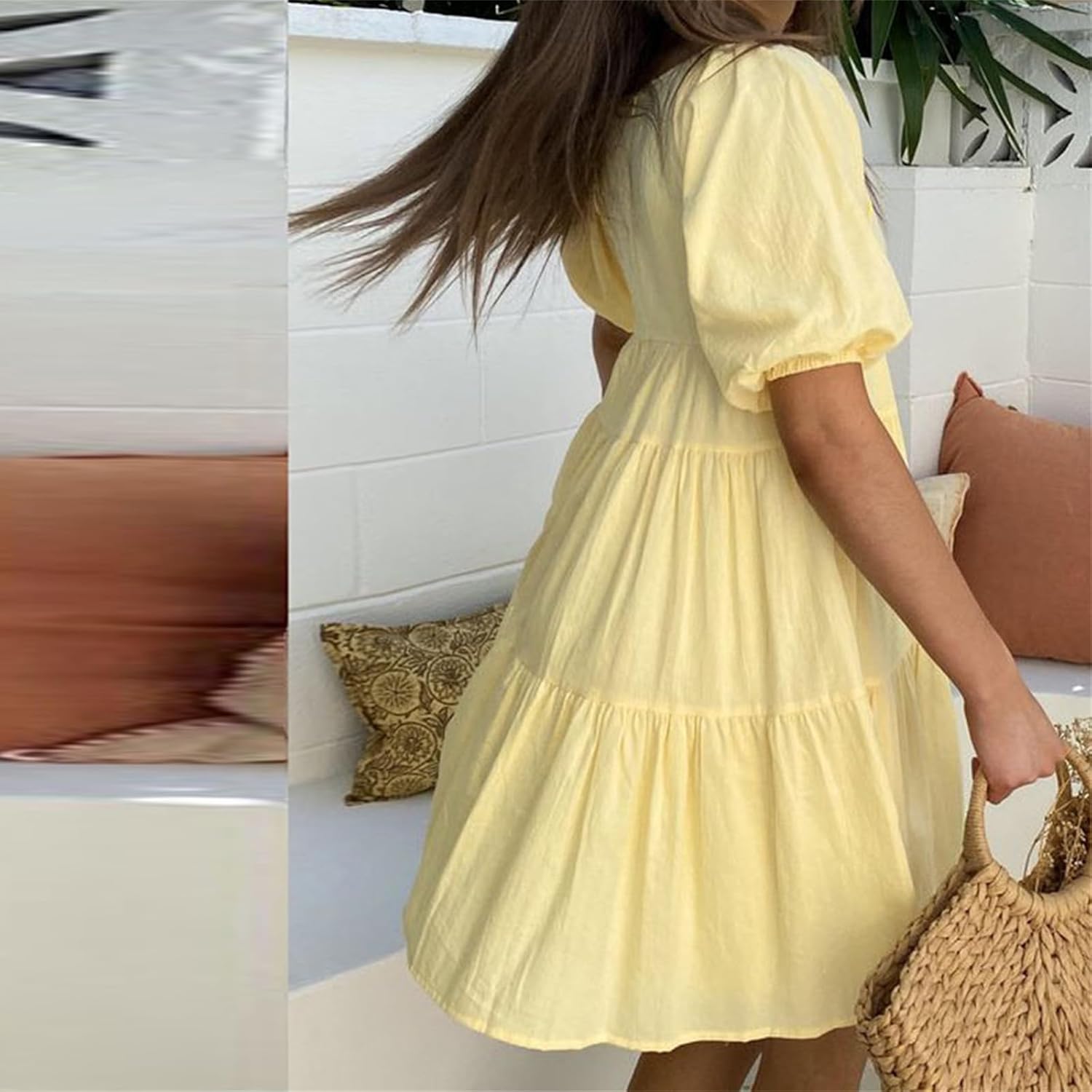Haily Abito Premaman Mini – Scollo V, Pizzo, A-Line, Vestito Gravidanza Estivo