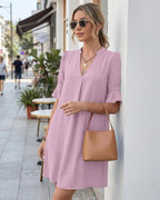 Skylar Abito Donna – Vestito Camicia Scollo V, Tasche, Linea A Casual Elegante
