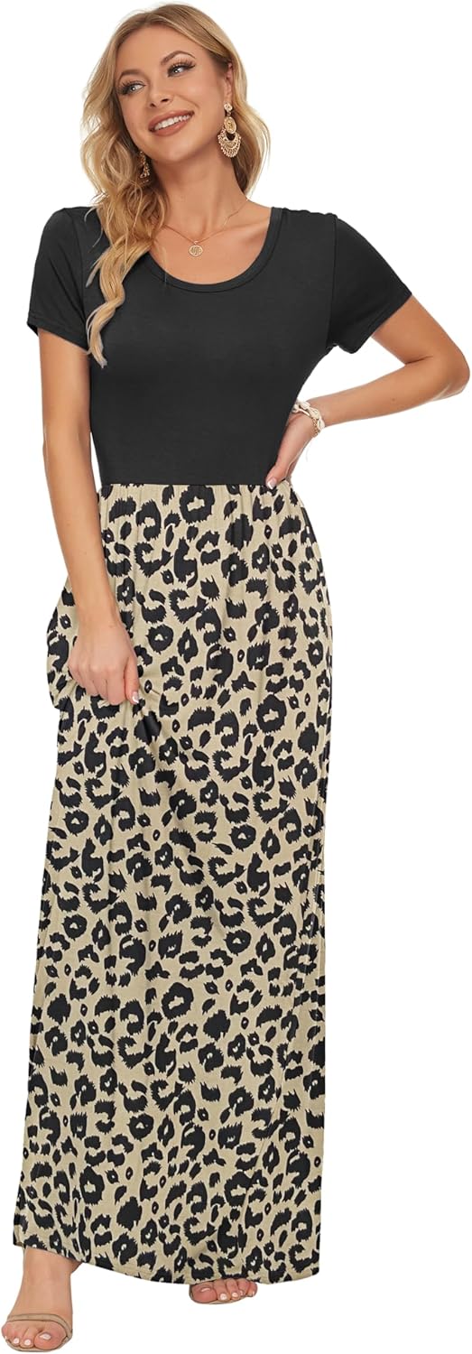 Sofía Vestido Maxi Mujer – Vestido Largo Casual con Bolsillos y Cintura Elástica