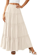 Falda Layza Donna Maxi – Falda Larga Boho con Volantes y Cintura Alta Elástica