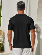 Lucio Polo en camiseta para hombre – Camisa de verano transpirable con cuello y botones